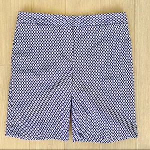 Mario Serrani Italy Diamond Pattern Print Shorts Summer Casual Stretchy Stretch